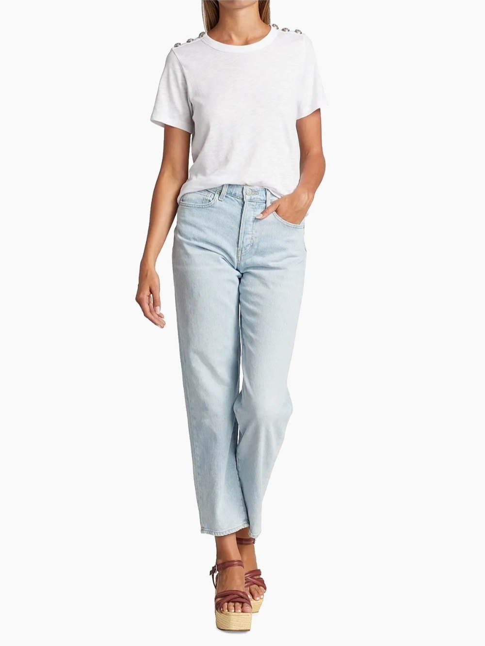 Veronica Beard Blake High-Rise Stretch Straight-Leg Cropped Jeans - Picture 5 of 10